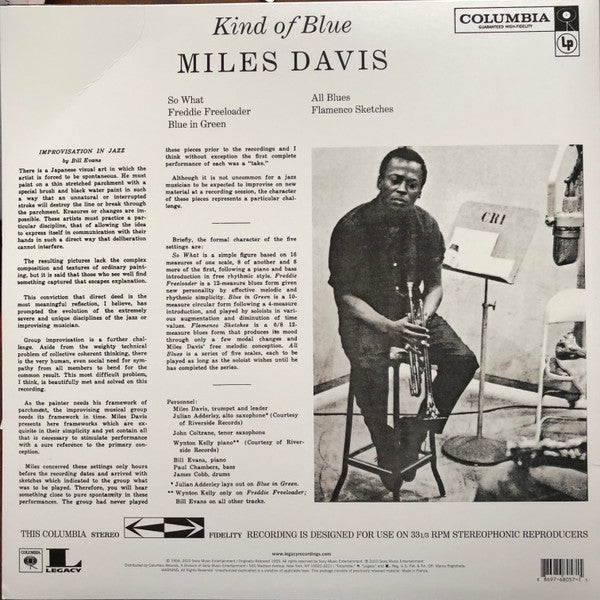 Miles Davis : Kind Of Blue (LP, Album, RE, RM, 180)