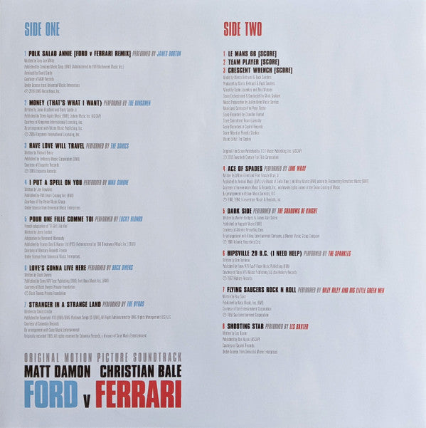 Various : Ford v Ferrari (Original Motion Picture Soundtrack) (LP, Comp, Cle)