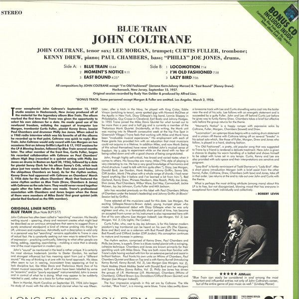 John Coltrane : Blue Train (LP, Album, RE + CD, Album, RE)