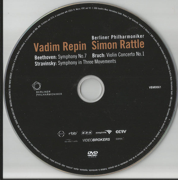 Berliner Philharmoniker, Sir Simon Rattle, Vadim Repin, Beethoven*, Bruch*, Stravinsky* : Symphony No.7 / Violin Concerto No.1 / Symphony In Three Movements  (DVD-V, Multichannel, NTSC)