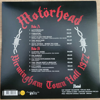 Motörhead : Birmingham Town Hall 1977 (LP, Album, Unofficial)