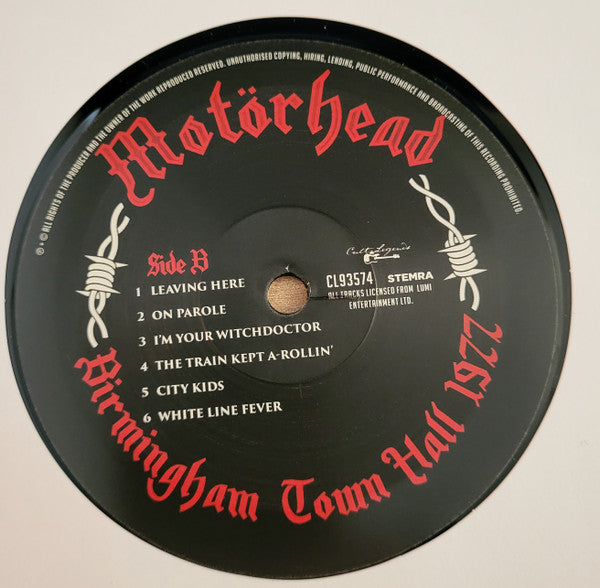 Motörhead : Birmingham Town Hall 1977 (LP, Album, Unofficial)