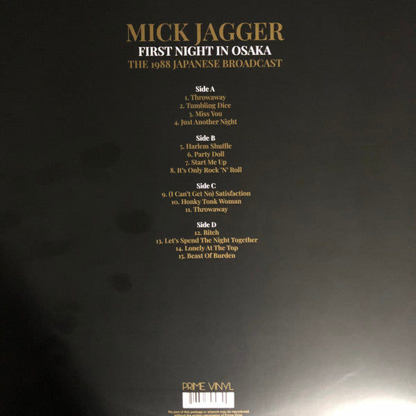 Mick Jagger : First Night In Osaka - The 1988 Japanese Broadcast  (LP, Unofficial)