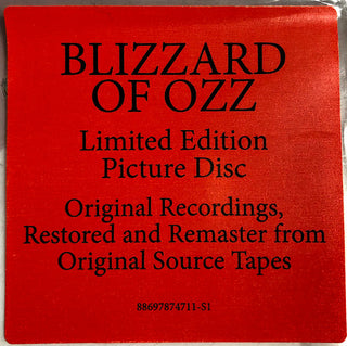 Ozzy Osbourne : Blizzard Of Ozz (LP, Album, Ltd, Pic, RE, RM)