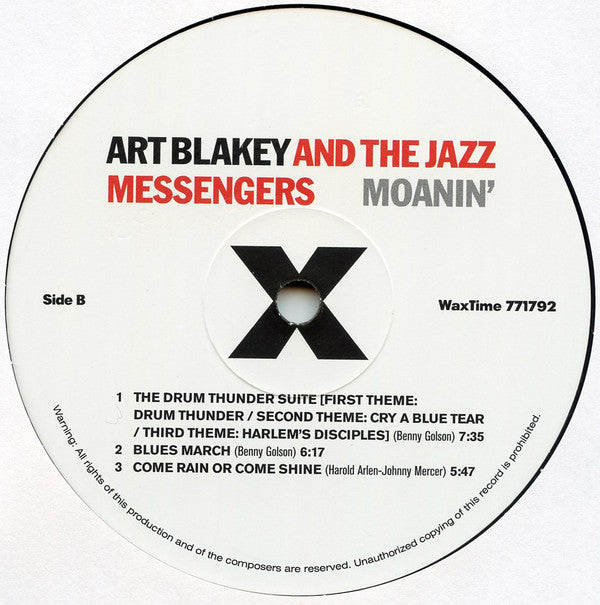 Art Blakey And The Jazz Messengers* : Moanin' (LP, Album, Ltd, RE, RM, 180)