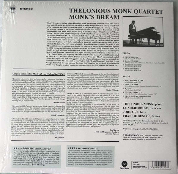 The Thelonious Monk Quartet : Monk's Dream (LP, Album, Ltd, RE, RM, 180)