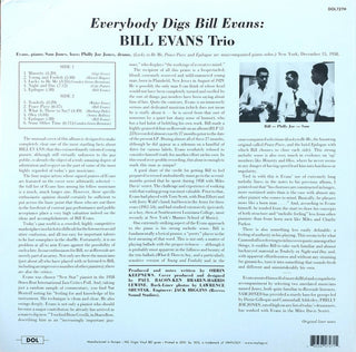 Bill Evans Trio* : Everybody Digs Bill Evans (LP, Album, RE, 180)