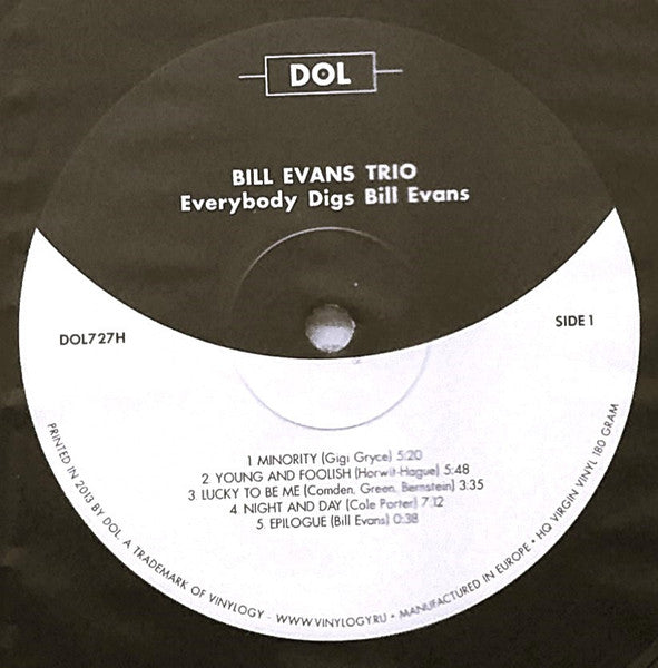 Bill Evans Trio* : Everybody Digs Bill Evans (LP, Album, RE, 180)