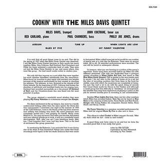 The Miles Davis Quintet : Cookin' With The Miles Davis Quintet (LP, Album, RE, 180)