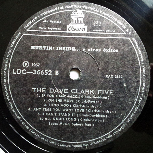 The Dave Clark Five : Hurtin' Inside (LP, Album, Mono)