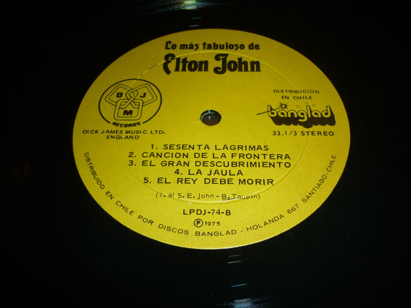 Elton John : Lo Mas Fabuloso De Elton John - Sus Primeras Canciones (LP, Album, RE)