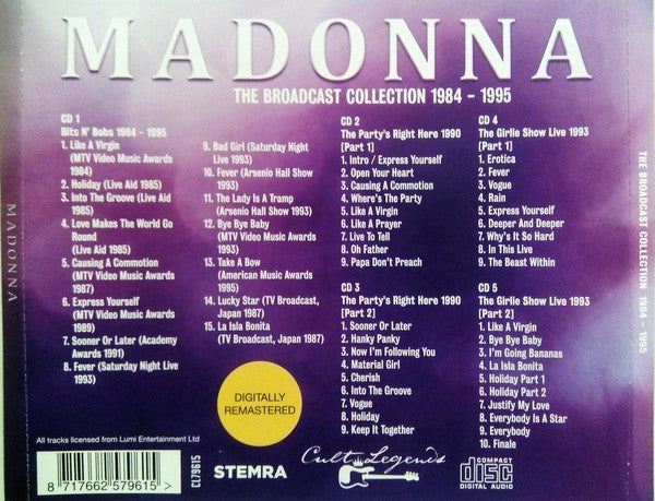 Madonna : The Broadcast Collection 1984-1995 (5xCD, Comp, RM, Unofficial)