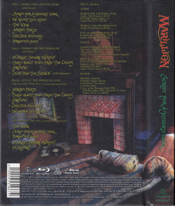 Marillion : Script For A Jester's Tear (CD, Album, RE, RM + CD, EP, RE, RM + 2xCD, RM + Bl)