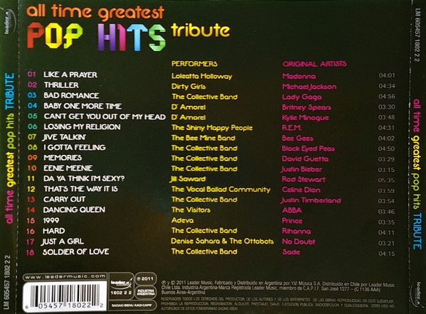 Various : All Time Greatest Pop Hits (CD, Comp)