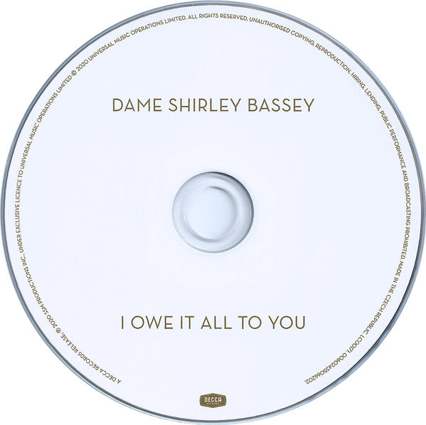 Shirley Bassey : I Owe It All To You (CD, Album, Dlx)