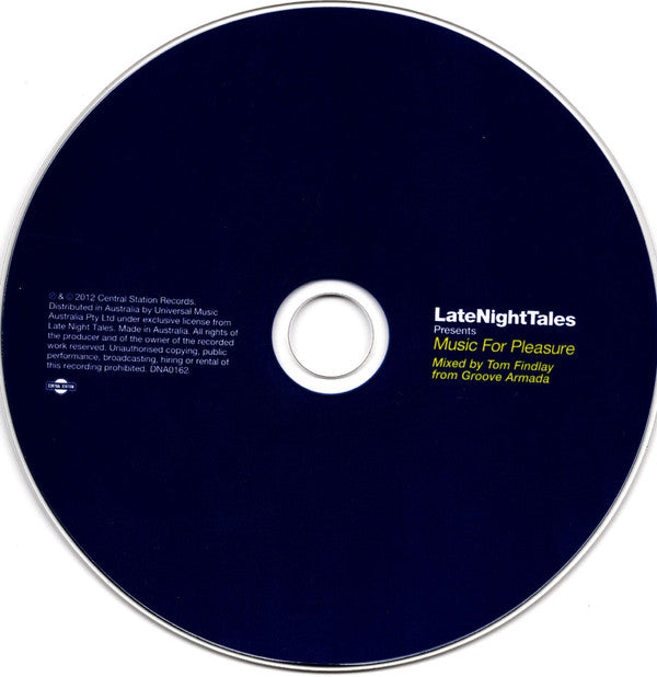 Tom Findlay From Groove Armada : LateNightTales Presents Music For Pleasure (CD, Comp, Mixed)