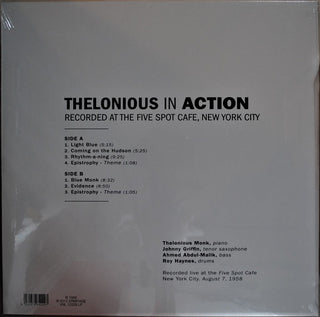 The Thelonious Monk Quartet With Johnny Griffin : Thelonious In Action (LP, Album, RE, 180)