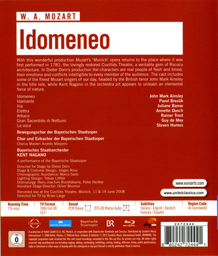 Wolfgang Amadeus Mozart : Idomeneo (Blu-ray)