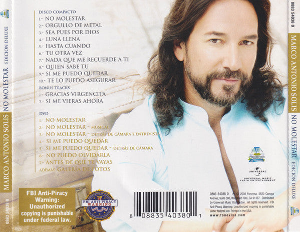 Marco Antonio Solís : No Molestar (Edicion Deluxe) (CD, Album + DVD, Dlx)