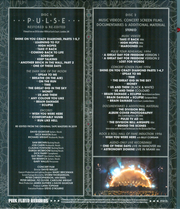 Pink Floyd : Pulse (Blu-ray, RE, Multichannel, Res + Blu-ray, Comp + B)