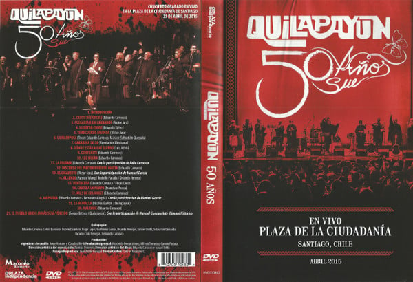 Quilapayún : 50 Años - En Vivo Plaza De La Ciudadanía (Santiago, Chile, Abril 2015) (DVD-V)