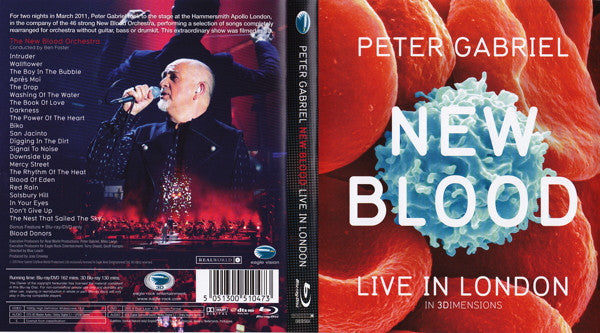 Peter Gabriel : New Blood - Live In London (2xBlu-ray, Multichannel + DVD-V, Multichannel, NTS)