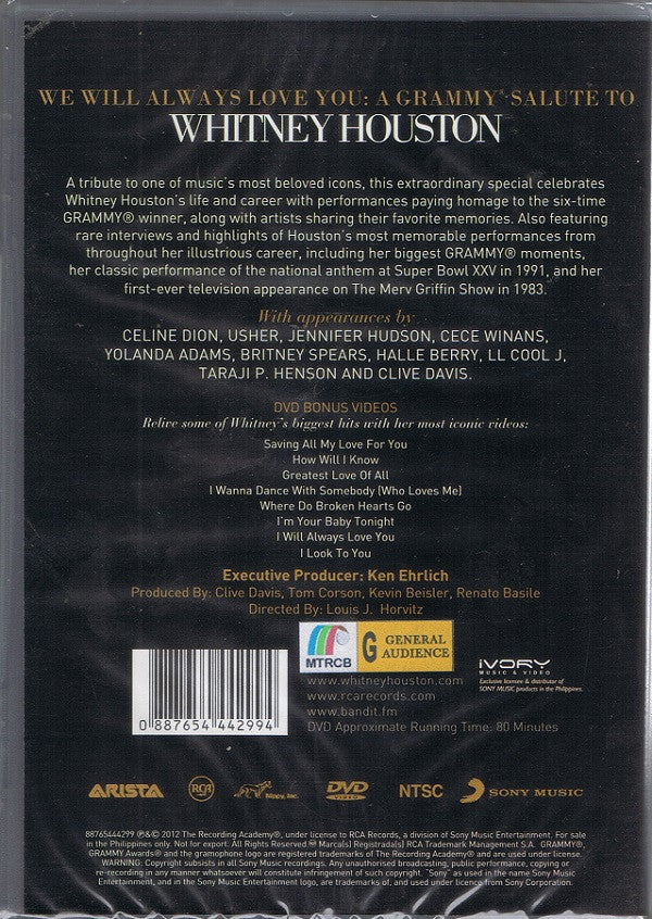 Various : We Will Always Love You: A Grammy Salute To Whitney Houston (DVD-V, NTSC)