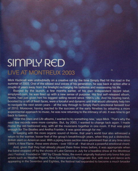 Simply Red : Live At Montreux 2003 (Blu-ray)