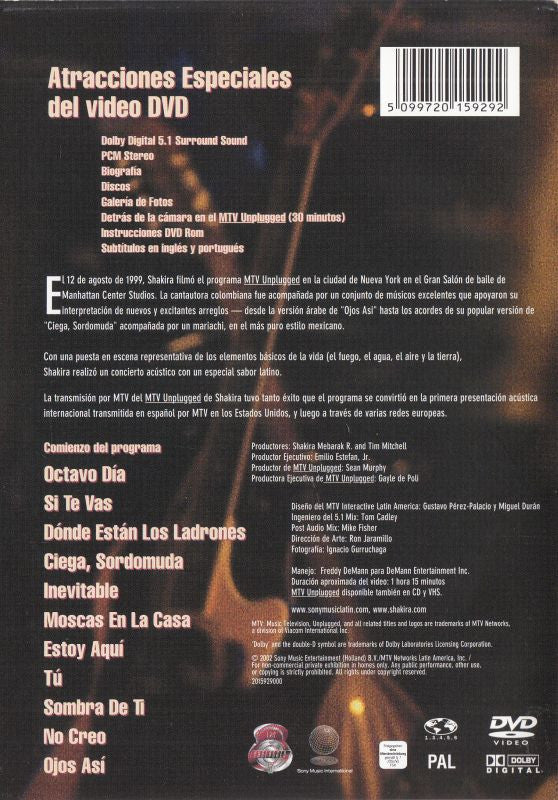 Shakira : MTV Unplugged (DVD-V, PAL)