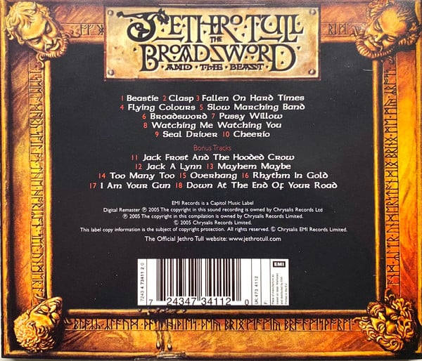 Jethro Tull : The Broadsword And The Beast (CD, Album, RE, RM, RP)