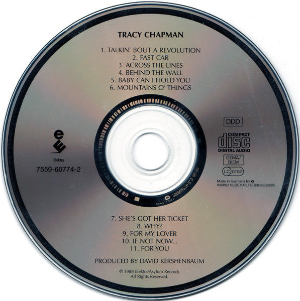 Tracy Chapman : Tracy Chapman (CD, Album, RE, RP)