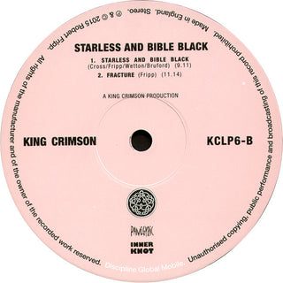 King Crimson : Starless And Bible Black (LP, Album, RE, 200)