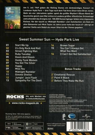 The Rolling Stones : Sweet Summer Sun (Hyde Park Live) (DVD-V, Multichannel, NTSC, Reg)