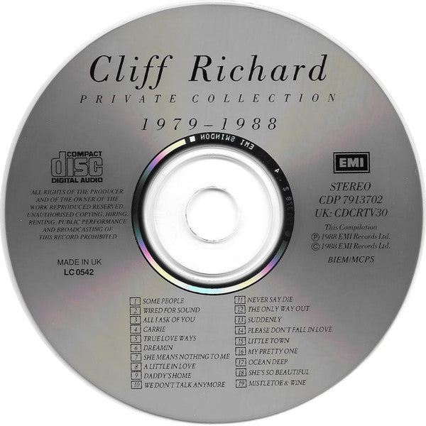 Cliff Richard : Private Collection (1979 - 1988) (CD, Comp, RP)